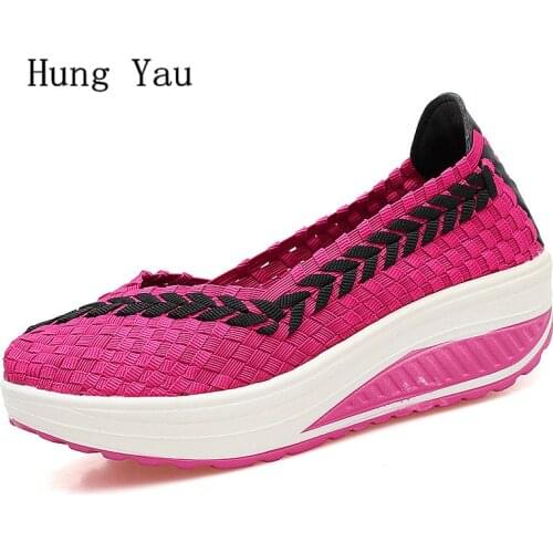 Women Casual Shoes Flat 2018 Summer Fashion Outdoor Breathable Couple Shoes Shoes Woman Weave Platform Comfortable