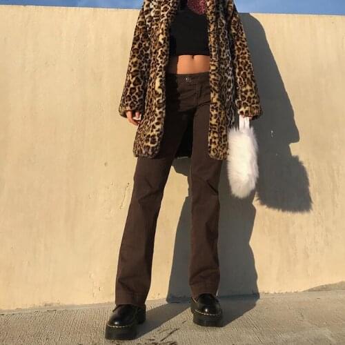 Womens Straight Slim Mid-waist Stretch Brown Jeans Solid Color Lounge Flare Leggings Long Pants For Daily Wear Club