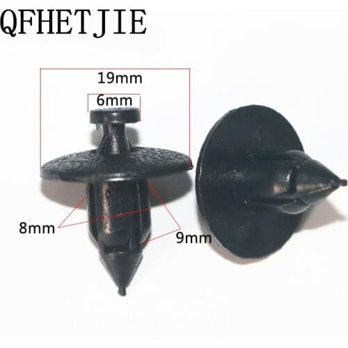 100Pcs 8mm Hole Auto Bumper Fastener Rivet Retainer Push Engine Cover Fender Car Door Trim Panel Plastic Clip Fasteners