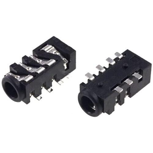 1000pcs Phone Jack Diameter 3.5mm 7Pin SMD type stereo socket for 3.5mm 4 Pole audio plug connector in tape reflow solderable