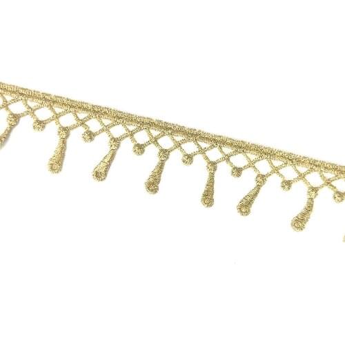 2 yards 3.3cm wide tassel gold water soluble embroidery lace fabric lace necklace hair accessories lace trim JB99