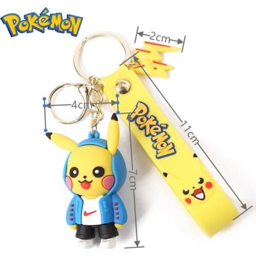 2021 Pokemon Genuine Pokemon Action Figure Pikachu Keychain Model Keychain Pokemon Keychain Squirtle Psyduck Car Keychain Toys
