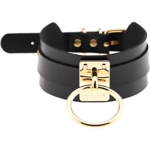 2019 Sexy Leather Choker Necklace Women Harajuku Kawaii Gold Metal Fashion Turkish Jewelry Punk Gothic Necklace For Girls