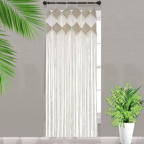 31"x 82" Macrame Curtains for Window Doorway Boho Wall Decor Bedroom Bathroom Divider Bohemian Wedding Backdrop