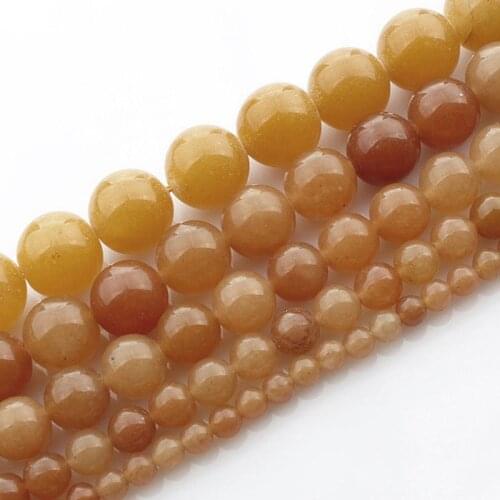 4-12mm Natural Round Orange White Aventurine Beads For Jewelry Making Beads Bracelet For Women 15'' Needlework DIY Beads Trinket