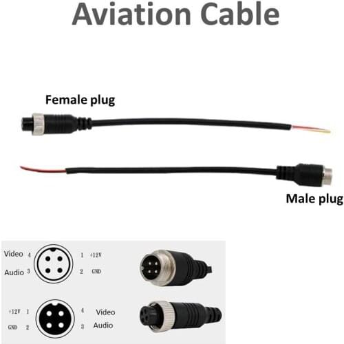 4pin Aviation signal cable Male Female plug for Car camera Car DVR Video Cable car front/back camera & CCTV monitor & subwoofer