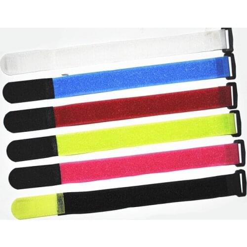 6 pcs 16''(40cm) Assorted color Reuseable Fastening wrap strap with plastic Buckle End.Cable cord wrap strap.ties for packing