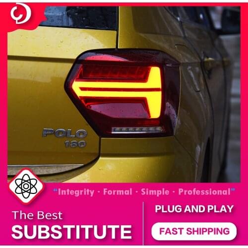 AKD Car Styling Taillights for VW New POLO 2018 2019 2021 LED Tail Light DRL Tail Lamp Turn Signal Rear Reverse Brake