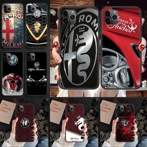 Alfa Romeo Car Phone Case Cover Hull For iphone 5 5s se 2 6 6s 7 8 12 mini plus X XS XR 11 PRO MAX black 3D back painting prime
