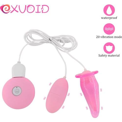 20 Frequency Vagina Stimulator Dual Egg Vibrator Anal Butt Plug Sex Toys for Adult G-spot Massager