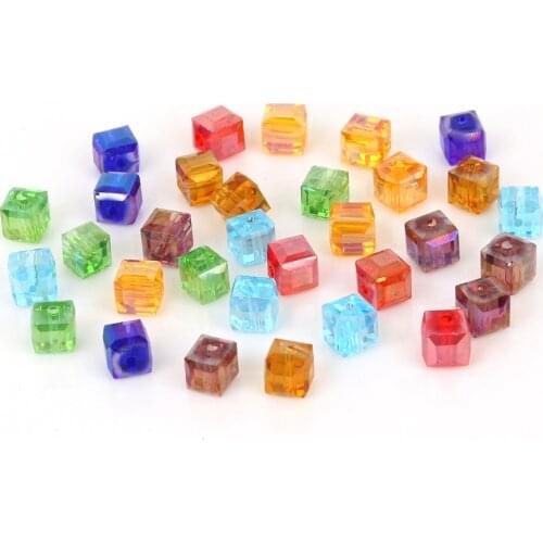 3mm 4mm 6mm 8mm Square Shape Austria Crystal Beads Glass Beads Loose Spacer Beads For Jewelry Making DIY Bracelet