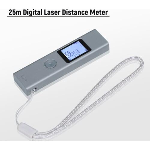 25m Digital Laser Distance Meter Mini Handheld Rangefinder Distance Measuring Meter Device with LCD Backlit Display