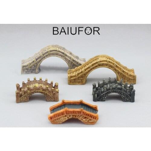BAIUFOR Stone Bridge Figurines Mini Resin Crafts Fairy Garden Miniatures DIY Terrarium/ Succulents/ Micro Landscape Decoration