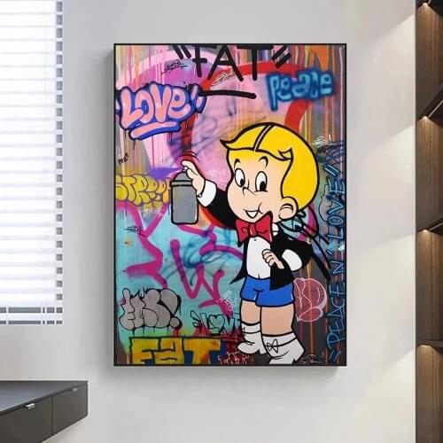 Graffiti Art Alec Monopoly Rich Money Canvas Painting Poster and Print Wall Art Pictures for Living Room Wall Decoration Cuadros