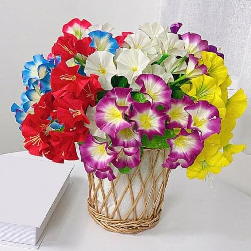 1Pc Simulation Flower Artificial Flower Silk Flower Vivid Home Decor Ornamental Artificial Morning Glory for Restaurant