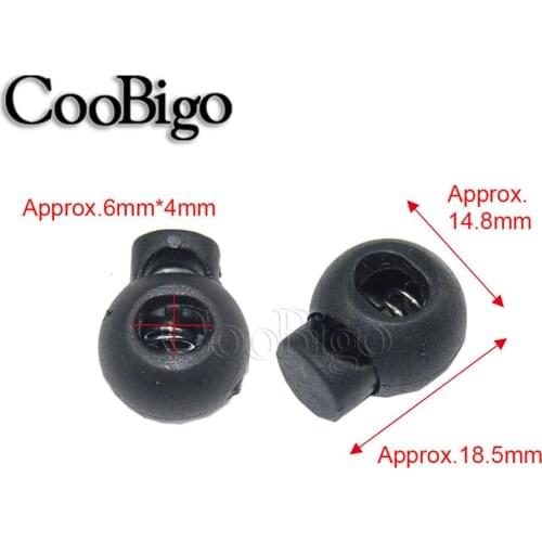 50pcs Round Ball Cord Lock Toggle Stopper Clip for Paracord Shoelace Garment Bags Lanyard Rope Accessories 18.5 x 14mm