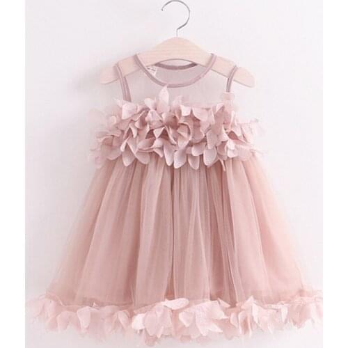 Summer Girl Dress petal screen kid sleeveless kid kid cool summer dress a hair substitute girls christmas dress