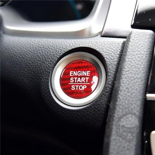 Carbon Fiber Car Engine Start Button Sticker Decoration for Honda CRV 10th Accord Civic URV JADE AVANCIER INSPIRE CRIDER ENVIX