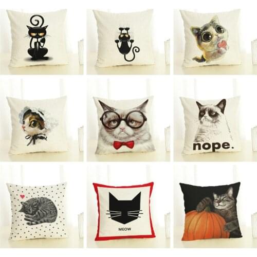 Cute cat black cat hug pillowcase cushion cover quilt cover pillowcase warm home sofa decoration