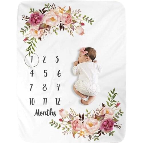 Newborn Baby Blankets Swaddle Wrap Bathing Stroller Blankets Photo Swaddle Flower Printed DIY Photography Props Towel