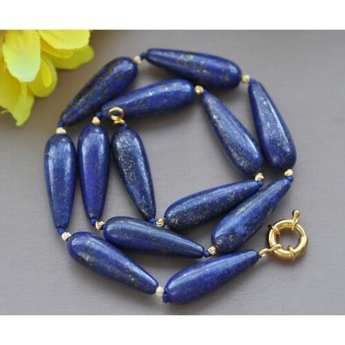 Z10225 18" 30mm Natural Drop blue lapis lazuli Necklace