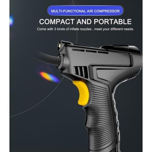 Portable Inflatable Pump Wireless Car Air Compressor Rechargeable Tire Inflator with Digital Display LED Light Pressure Gauge