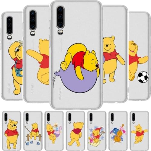Winnie Anime Transparent Phone Case For Huawei P 40 30 20 10 9 8 Lite E Pro Plus Etui Coque Painting Hoesjes comic fas