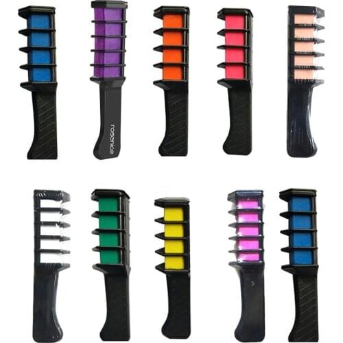 10 Colors Hair Chalk Comb Non-toxic Hair Chalk Comb Temporary Hair DYE Color Soft Pastels Salon Disposable DIY Hair-Dying Hot