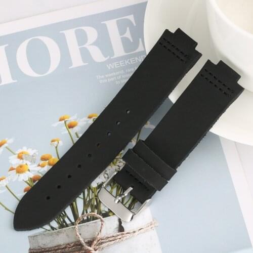 Durable Black Genuine Leather Watches Strap 22MM Replacement Band Classic Pin Buckle Watch Band for Wooden Watch for Men Women