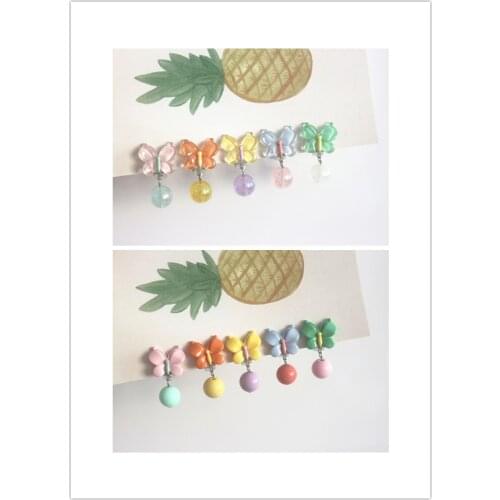 Cartoon Butterfly Ear Clip No Pierced Earrings Lovely Round Ball Animal Childrens Clip on Earrings for Kids Cute Jewelry Gifts