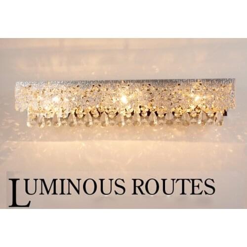 Modern Crystal LED mirror headlight carved European style headlights luxury crystal bathroom bathroom dressing wall lamps light