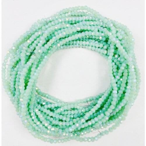 1 Strand 1mmx2mm Coating Shiny Colors Crystal Faceted Rondel Glass Beads for Jewelry Making Jewelry Diy