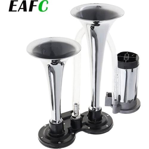 Universal Double Tube Horn Low Current High Decibels 110DB Super Loud Electric Horn for Car Boat Truck Automobiles Accessories