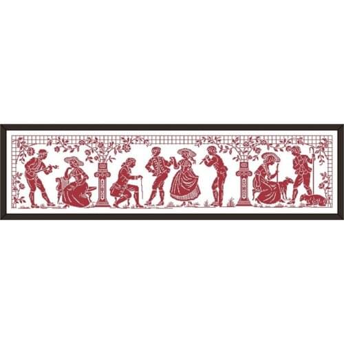 Spring party cross stitch kit single color aida 18ct 14ct 11ct unprint canvas cotton thread counted needlework thread embroidery