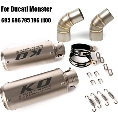 Exhaust System For Ducati Monster 695 696 795 796 1100 Exhaust Tip Muffler Pipe Motorcycle Mid Link Tube Escape Connect Section