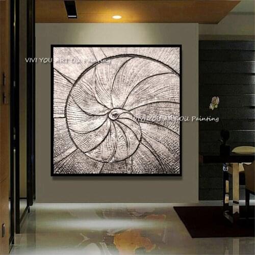 High Quality Gray Line Silver Abstract Best Art Oil Painting Canvas Handmade Painted Home Decor Artwork