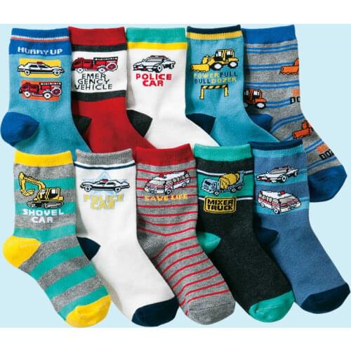 10 pairs/lot 4-12 years kids socks cartoon cotton boys socks high quality
