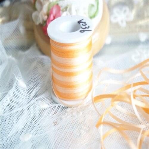2mmX20m/roll variegated colors of 100% pure silk embroidery ribbon thin taffeta high quality silk ribbon Anya Ribbon Handcraft