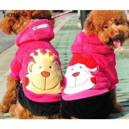 2015 lovely Pet thick warm coat legs pet clothes dog clothes thick coral velvet autumn and winter clothing XS-XL puppy jackets