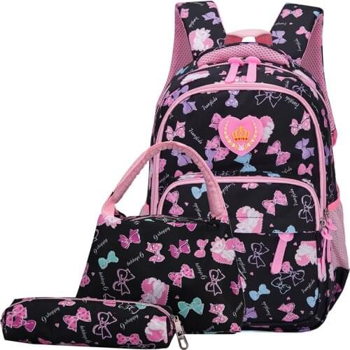 3 Set Waterproof Schoolbag Fashion School Backpack Canvas Shoulder Bags Printing Girls School Bags Mochilas Children Kids Bag