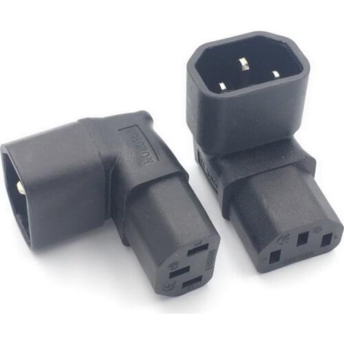 500pcs IEC Adapter Up Angled IEC 320 C14 To C13 For LCD/LEC TV Wall Mount connector