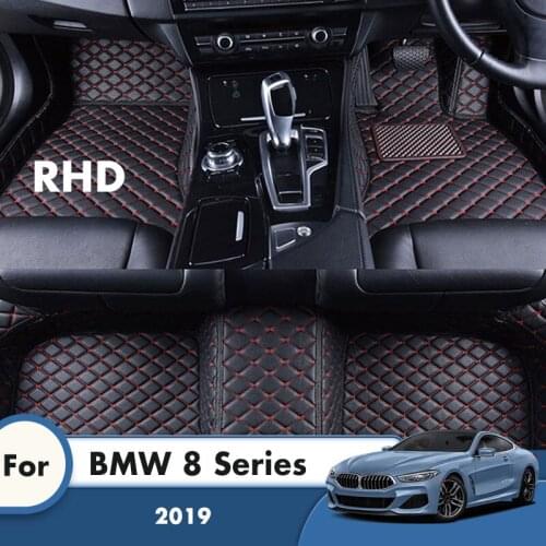 RHD Car Floor Mats For BMW 8 Series 2019 Leather Carpets Custom Auto Styling Foot Pads Car Accessories Interior Covers Rugs