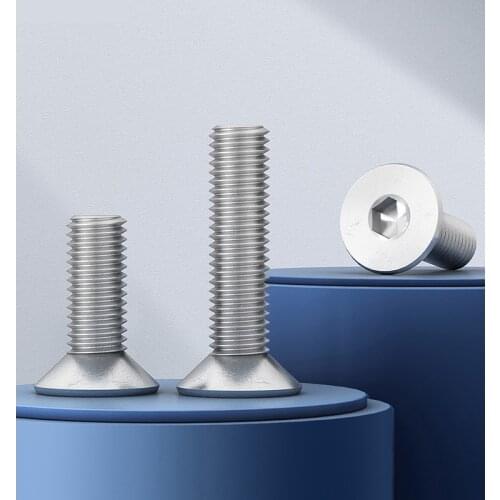 10/50pcs CM M2 M2.5 M3 M4 M5 M6 304 stainless steel Hex Hexagon Socket Flat Countersunk Head Allen Cap Screw Bolt