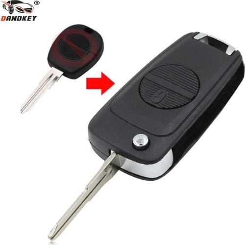 DANDKEY 2 Button Remote Modified Flip Car Key Shell Fob For Nissan Micra Almera Primera X-Trail With A33 Blade