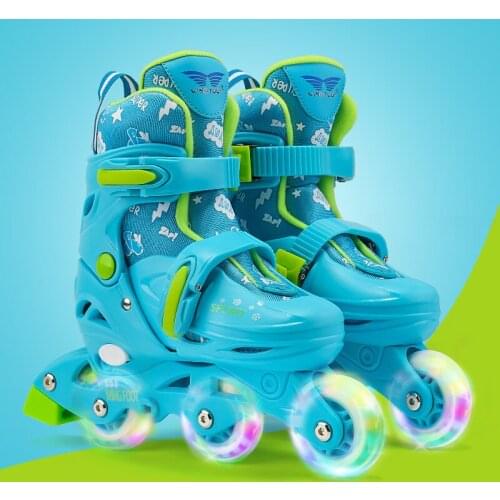 Childrens adjustable skates A full set of single flash ice skate shoes for boys and girls Inline skates for beginners