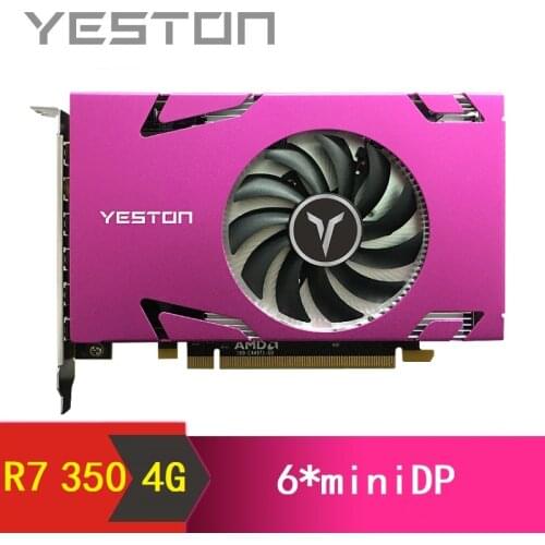 Yeston Radeon R7 350 4GB GDDR5 128bit Supports 6 screens Gaming Desktop computer PC 4K support 6*miniDP Video Graphics Cards