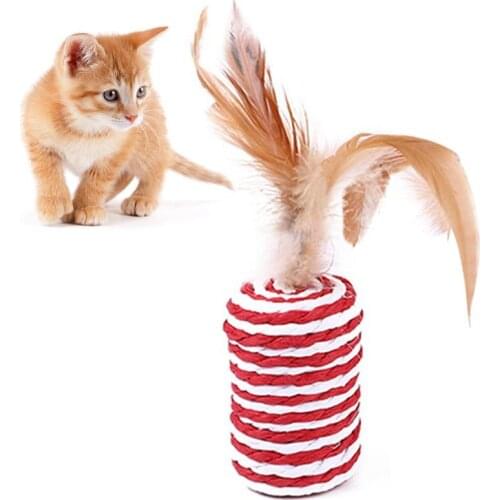 Cat Toy Pet Bite-resistant Feather Cat Scratch Toy Cat Play Toy Cat Toys Cat Teething Toy Cat Rope Interactive Toys for Cats