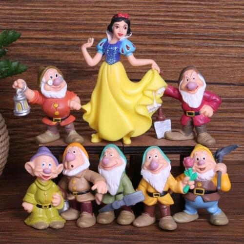 Disney Toys 8 Pcs/Set 5-10cm Snow White Princess And The Seven Dwarfs Action Figure Toys PVC Dolls Collection Toys For Children