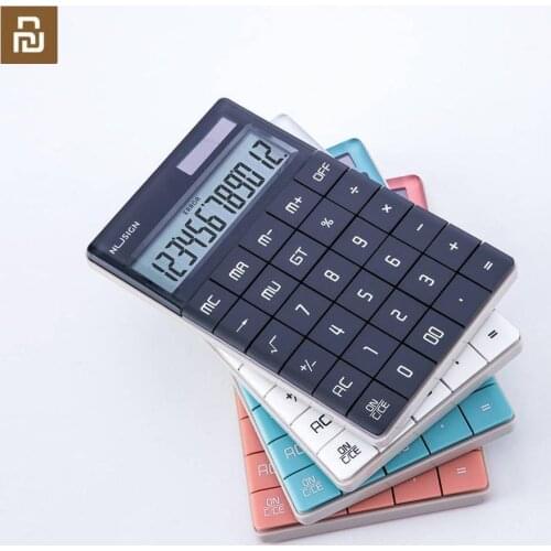 Youpin 4 Colors Nusign Calculator 12-bit Dual Power Flat Panel Button ABS Computer For Arithmetic Office Smart Home