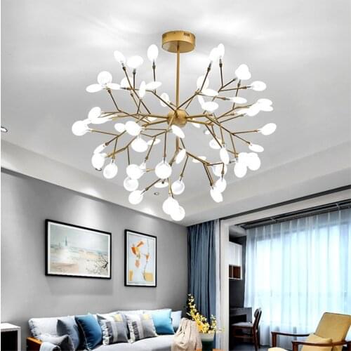 JFLED Nordic Chandelier Modern Minimalist Atmosphere Creative Personality Firefly Warm Living Room Dining Room Bedroom Lamps